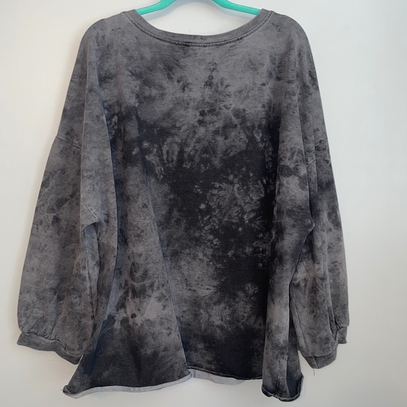 EUC Hayden LA Smiley Face Tie Dye Oversized Sweatshirt Size 2XL - Picture 6 of 7